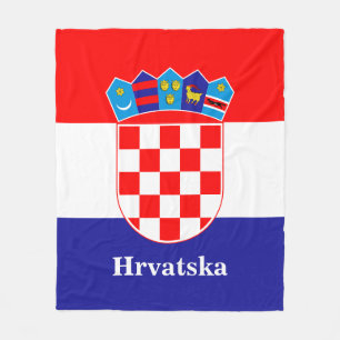 Kroatische vlag met aangepaste tekst Hrvatska Fleece Deken