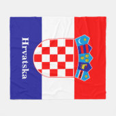 Kroatische vlag met aangepaste tekst Hrvatska Fleece Deken (Voorkant (Horizontaal))