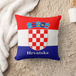 Kroatische vlag met aangepaste tekst kussen
