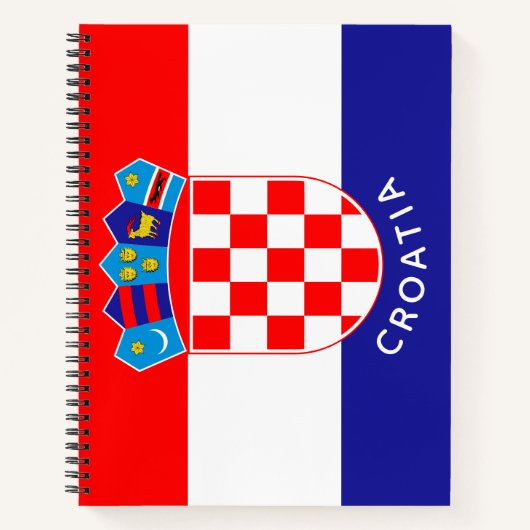 Kroatische vlag met aangepaste tekst notitieboek (Voorkant)