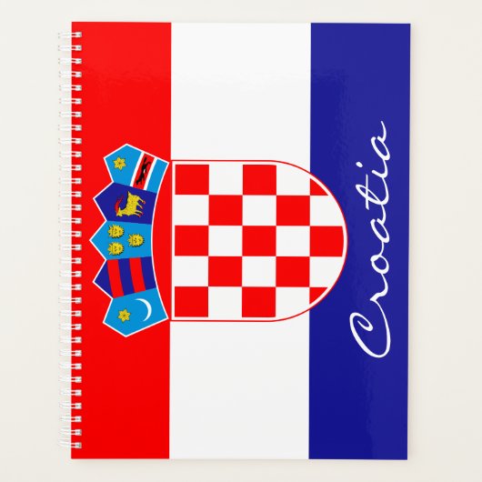 Kroatische vlag met aangepaste tekst planner (Voorkant)