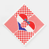 Kroatische vlag met checkbakkerscollage servet (Hoek)