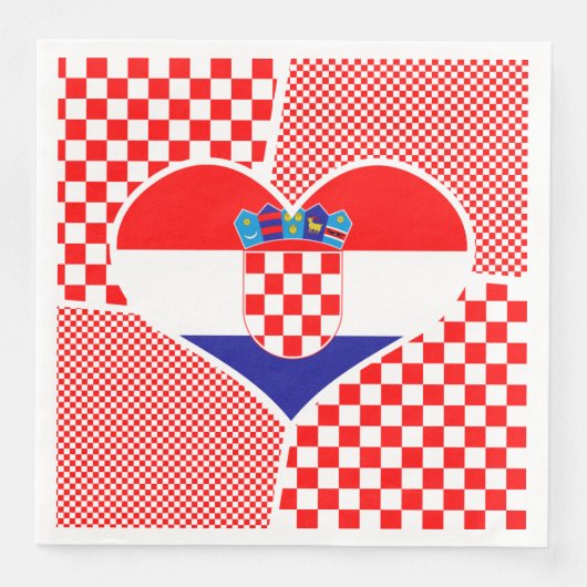 Kroatische vlag met checkbakkerscollage servet (Voorkant)