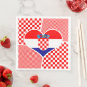 Kroatische vlag met checkbakkerscollage servet (Insitu)