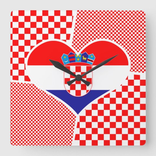 Kroatische vlag met controletekker voor het kunste vierkante klok (Voorkant)