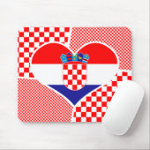 Kroatische vlag met kraakbedekking muismat (Met muis)