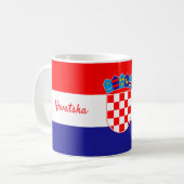 Kroatische vlag met rode en witte cheques koffiemok (Voorkant links)