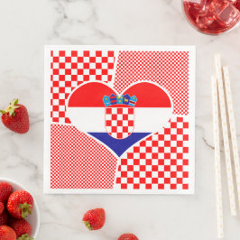 Kroatische vlag met ruitjescollage servet