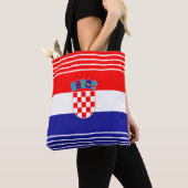 Kroatische vlag met Stripes Hrvatska Zastava Tote Bag (Dichtbij)