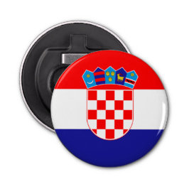 Kroatische vlag met wapenmunt button flesopener