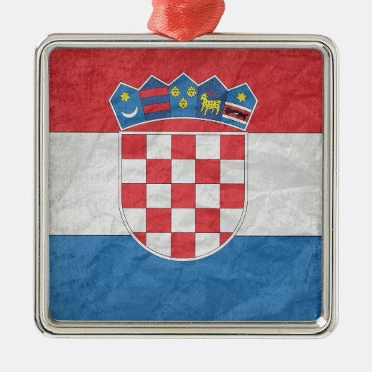 Kroatische vlag metalen ornament (Voorkant)