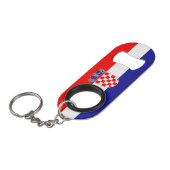 Kroatische vlag mini flessenopener (Voorkant Gekanteld)