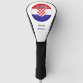 Kroatische Vlag & Monogrammed Golfclubs Hoesjes Golfheadcover (Voorkant)