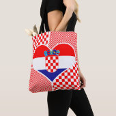 Kroatische vlag op het Hart College met controleur Tote Bag (Dichtbij)