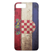Kroatische vlag op oude houten graan Case-Mate iPhone case (Achterkant)
