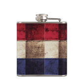 Kroatische vlag op oude houten graan heupfles (Achterkant)