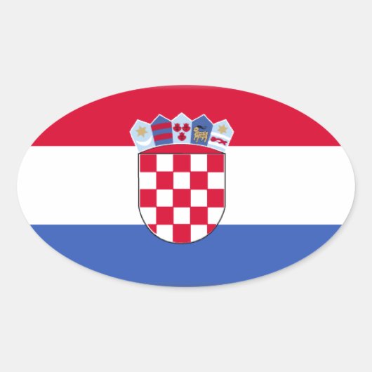 Kroatische vlag ovale sticker (Voorkant)