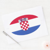 Kroatische vlag ovale sticker (Envelop)