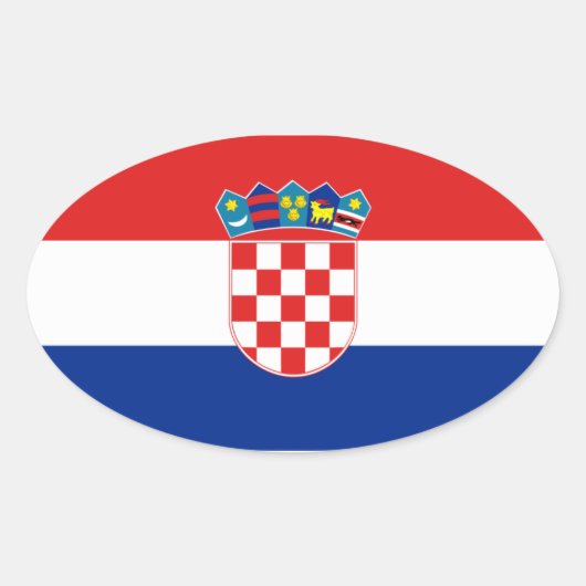 Kroatische vlag ovale sticker (Voorkant)