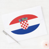 Kroatische vlag ovale sticker (Envelop)