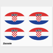 Kroatische vlag ovale sticker (Vel)