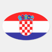 Kroatische vlag ovale sticker (Voorkant)