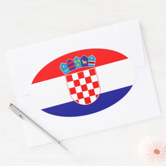 Kroatische vlag ovale sticker (Envelop)