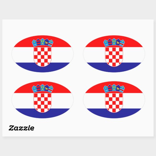 Kroatische vlag ovale sticker (Vel)