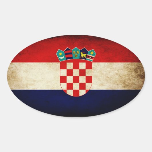 Kroatische vlag ovale sticker (Voorkant)