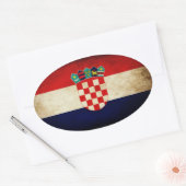 Kroatische vlag ovale sticker (Envelop)