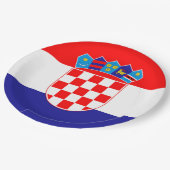 Kroatische vlag papieren bordje (Gekanteld)