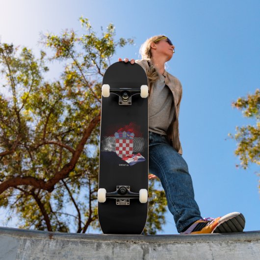 Kroatische vlag persoonlijk skateboard (Buiten 1)