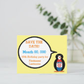 Kroatische vlag Pratende mevrouw Penguin gepersona Aankondigingskaart (Staand voorkant)
