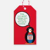 Kroatische vlag Pratende mevrouw Penguin gepersona Cadeaulabel (Voorkant)