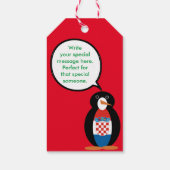Kroatische vlag Pratende mevrouw Penguin gepersona Cadeaulabel (Achterkant)