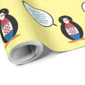 Kroatische vlag Pratende mevrouw Penguin gepersona Cadeaupapier (Rol Hoek)