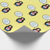 Kroatische vlag Pratende mevrouw Penguin gepersona Cadeaupapier (Hoek)