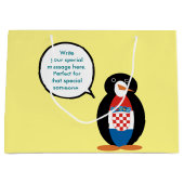 Kroatische vlag Pratende mevrouw Penguin gepersona Groot Cadeauzakje (Voorkant)