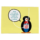 Kroatische vlag Pratende mevrouw Penguin gepersona Groot Cadeauzakje (Achterkant)