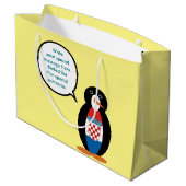 Kroatische vlag Pratende mevrouw Penguin gepersona Groot Cadeauzakje (Achterkant Gekanteld)