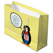 Kroatische vlag Pratende mevrouw Penguin gepersona Groot Cadeauzakje (Voorkant Gekanteld)