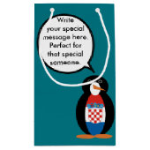 Kroatische vlag Pratende mevrouw Penguin gepersona Klein Cadeauzakje (Achterkant)
