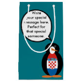 Kroatische vlag Pratende mevrouw Penguin gepersona Klein Cadeauzakje (Voorkant)
