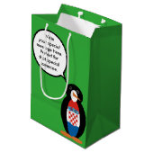 Kroatische vlag Pratende mevrouw Penguin gepersona Medium Cadeauzakje (Achterkant Gekanteld)