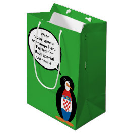 Kroatische vlag Pratende mevrouw Penguin gepersona Medium Cadeauzakje