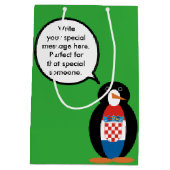 Kroatische vlag Pratende mevrouw Penguin gepersona Medium Cadeauzakje (Achterkant)