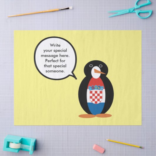 Kroatische vlag Pratende mevrouw Penguin gepersona Tissuepapier (Craft)