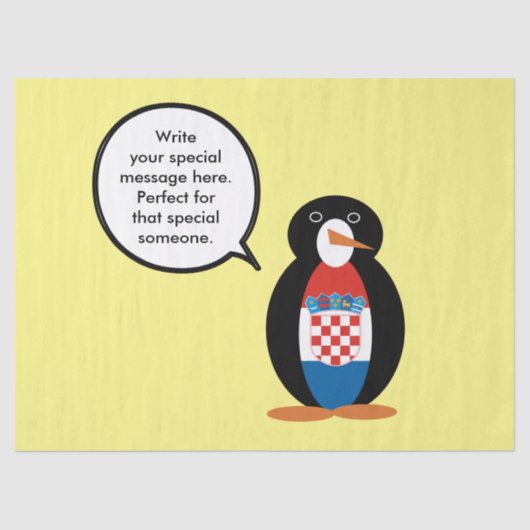 Kroatische vlag Pratende mevrouw Penguin gepersona Tissuepapier (Voorkant)