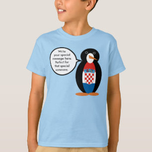 Kroatische vlag pratende mevrouw pinguïn gepersona t-shirt
