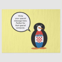 Kroatische vlag pratende mevrouw pinguïn gepersona